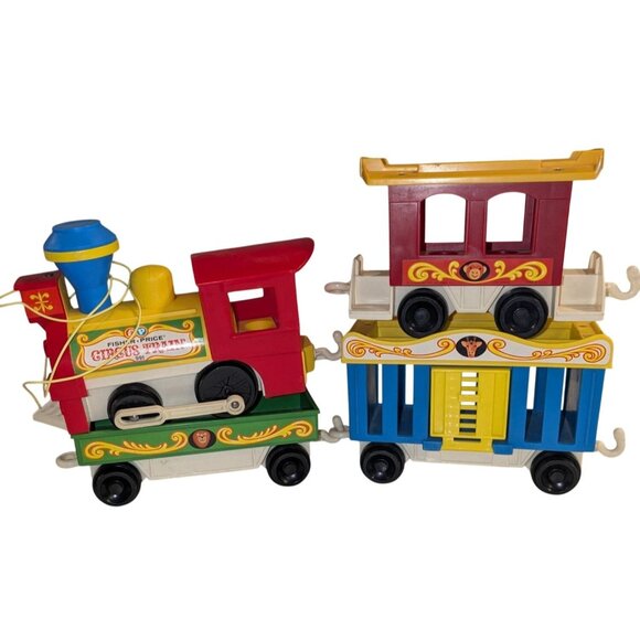 Vintage Fisher Price Little People Play Family Circus Train #991 9 Pieces - Picture 2 of 12